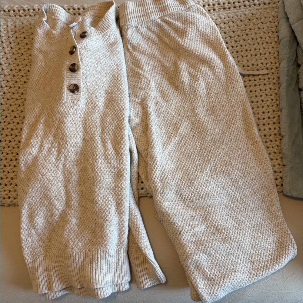 Cozy Knit Two-Piece Set in Cream
